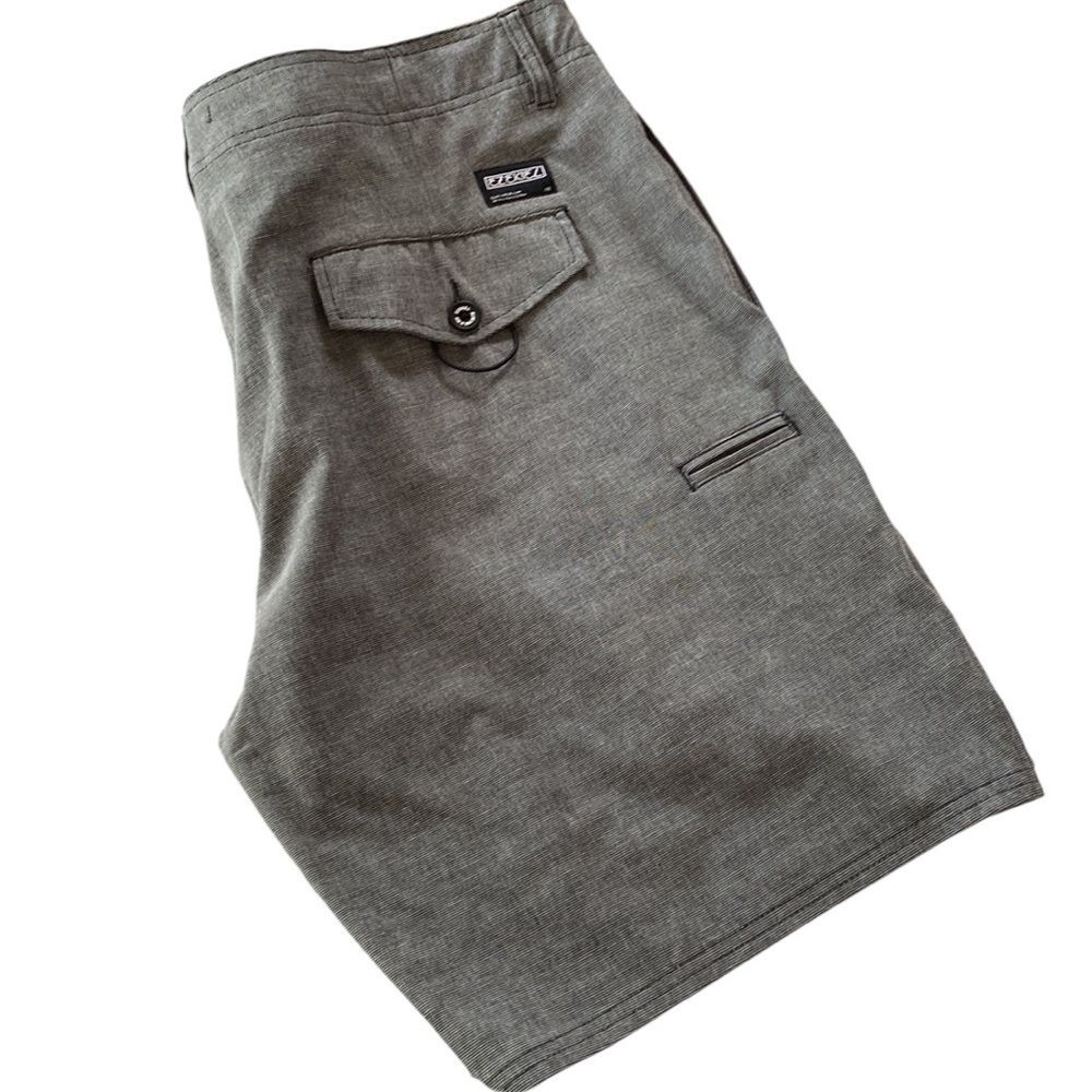 Ezekiel Versa Board Shorts in Black Micro Plaid Stretch Surfing Beach Swim Trunk